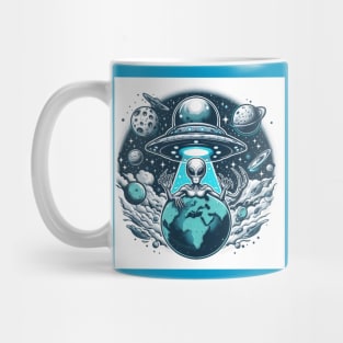 Grey Aliens in a UFO Mug